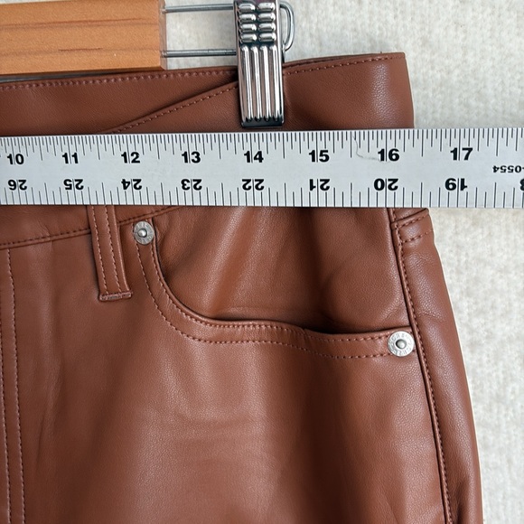 J Crew Faux Leather Slim Wide Leg Pants Womens Size 29 Brown - Picture 5 of 10